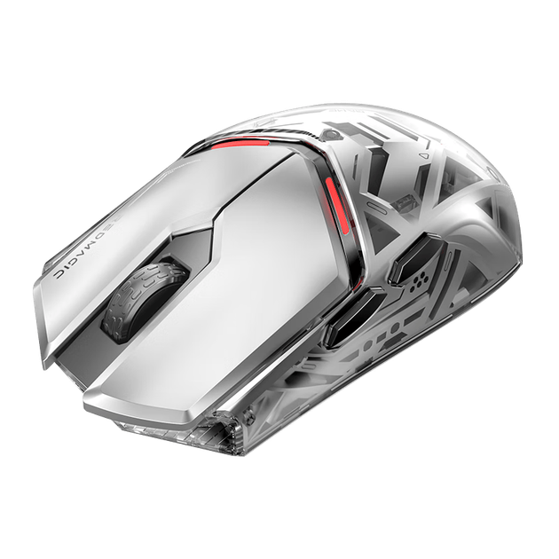 Ігрова миша Nubia Red Magic 1S Ергономічна кіберспортивна миша Дротова/Бездротова/Bluetooth Трирежимна PAW3395 Частота опитування 8K для CS2/Taiyang/Wu Wei Kuiyue Silver - зображення 7