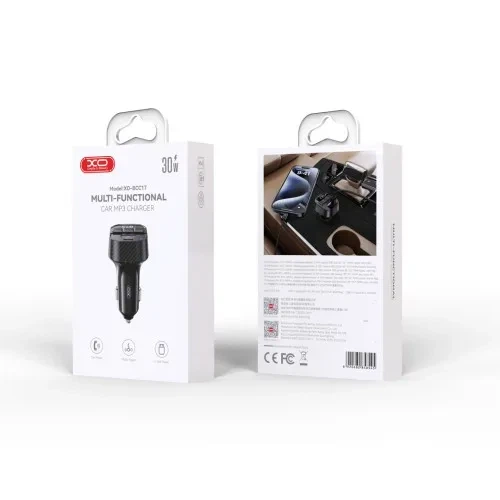 ФМ-модулятор XO BCC17 Smart Bluetooth MP3 A+C Dual Port PD30W Чорний - изображение 2