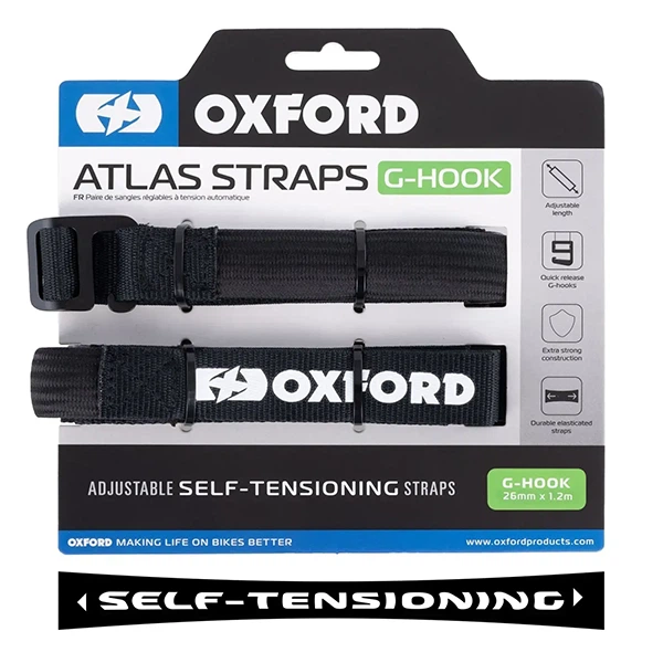 Ремені Oxford Atlas G-Hook 26mm x 1.2M Black (Pair) - Фото 1 Ремені Oxford Atlas G-Hook 26mm x 1.2M Black (Pair) - зображення 1