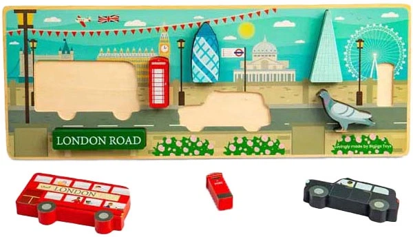 Układanka drewniana Bigjigs Toys London Chunky 8 elementów 37045 (691621850459) - obraz 2