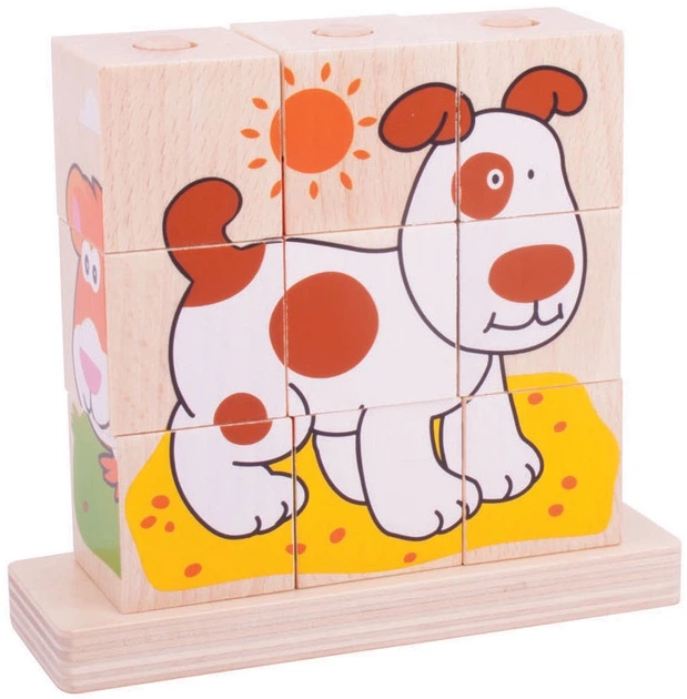 Układanka drewniana Bigjigs Toys Pets 10 elementów BB104 (691621531044) - obraz 4