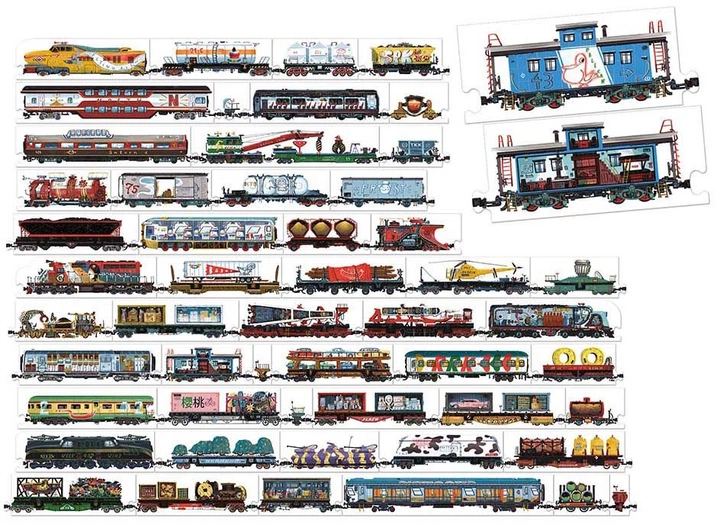 Puzzle Banana Panda Mix and Match Trains 54 elementy 49349 (5902983493495) - obraz 2