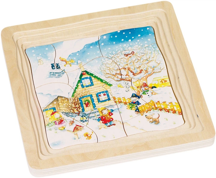 Układanka drewniana Goki Seasons warstwowa 54 elementy 57684 (4013594576840) - obraz 2