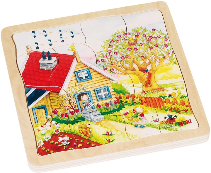 Układanka drewniana Goki Seasons warstwowa 54 elementy 57684 (4013594576840) - obraz 5