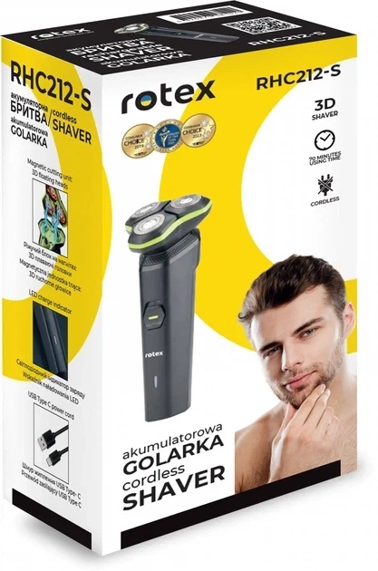 Електробритва Rotex RHC212-S 3 головки, акумуляторна - изображение 3