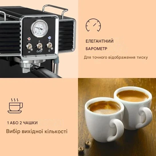 Кофеварка Klarstein Gusto Classico 1350 Вт 20 бар (10035564) - изображение 3