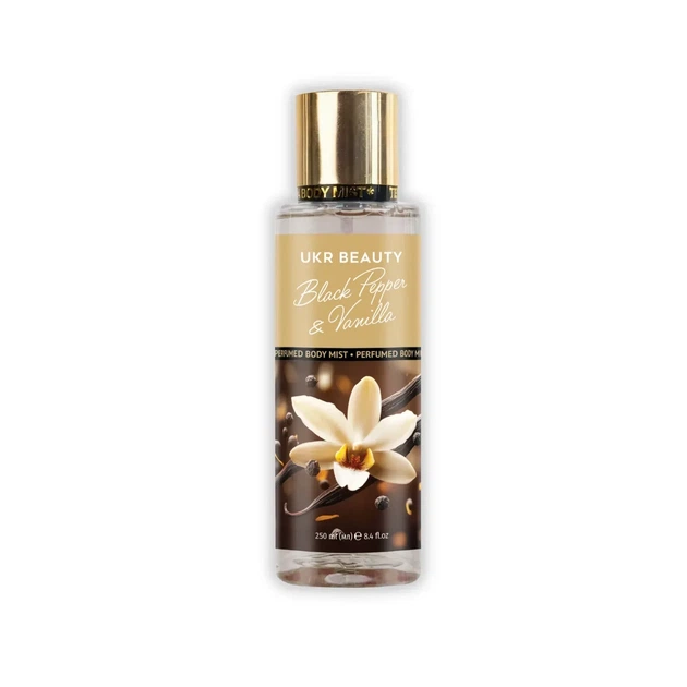 Душистая вода для тела UKR BEAUTY Black Pepper & Vanilla (Черный перец и ваниль), 250 мл - Фото 1 Душистая вода для тела UKR BEAUTY Black Pepper & Vanilla (Черный перец и ваниль), 250 мл - изображение 1