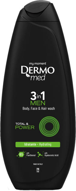 Гель для душа Dermomed Men Total & Power 3 in 1 450 мл (8050999573377) - Фото 1 Гель для душа Dermomed Men Total & Power 3 in 1 450 мл (8050999573377) - изображение 1