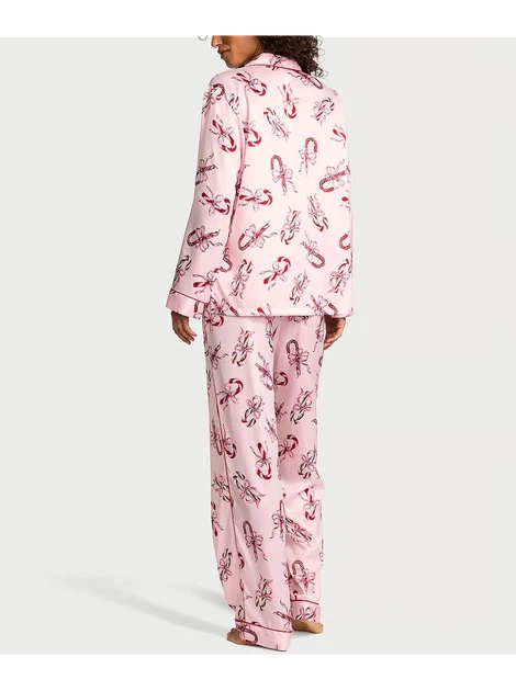 Жіноча піжама (Штани + Сорочка) Victoria's Secret (287117967852) Signature Satin Long Pajama Set L рожева - зображення 2