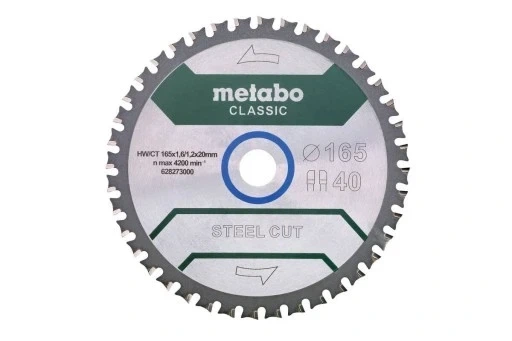 Диск для різання металу steel cut/sandwich panel – classic 165x20 мм 40z Z40 FZ/FA 4° Metabo 628273000 - Фото 1 Диск для різання металу steel cut/sandwich panel – classic 165x20 мм 40z Z40 FZ/FA 4° Metabo 628273000 - изображение 1