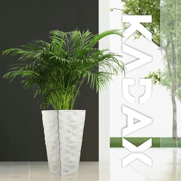 Donica wysoka ogrodowa na kwiaty Kadax Bando 55,5 x 29 cm Biała (K4174) (5903699432105) - obraz 4