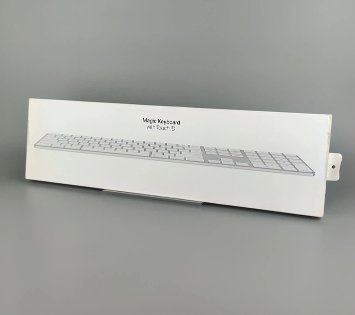 Бездротова клавіатура Apple Magic Keyboard with Touch ID and Numeric Keypad for Macs White Keys (MK2C3)(UKR) Б/В - Фото 5 Бездротова клавіатура Apple Magic Keyboard with Touch ID and Numeric Keypad for Macs White Keys (MK2C3)(UKR) Б/В - зображення 5