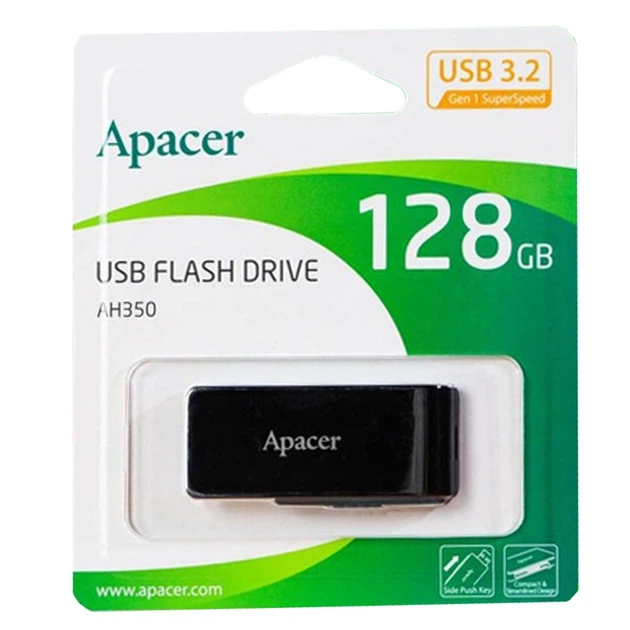 Флеш-накопитель USB 3.2 Gen1 Apacer AH350 128GB черный - Фото 2 Флеш-накопитель USB 3.2 Gen1 Apacer AH350 128GB черный - изображение 2