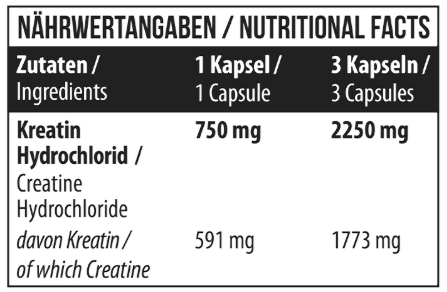 Креатин Гидрохлорид MST Creatine Hydrochloride 750 мг 300 капсул - изображение 2