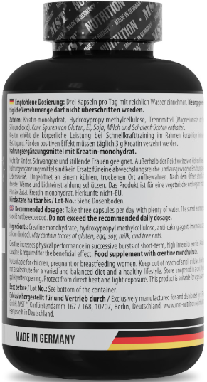 Креатин MST Creatine Monohydrate 3400 мг 180 капсул - Фото 3 Креатин MST Creatine Monohydrate 3400 мг 180 капсул - изображение 3