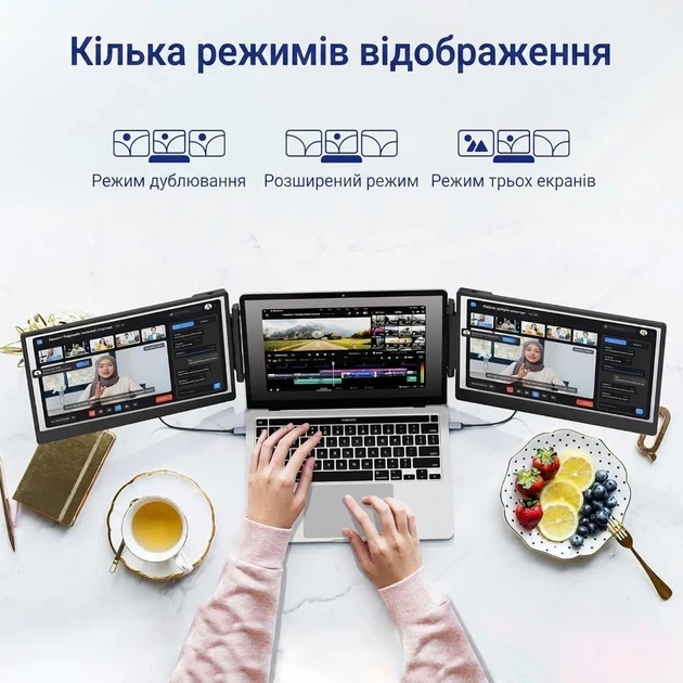 Портативный монитор 14" Domyfan S3 Full HD IPS 60 Гц - изображение 3