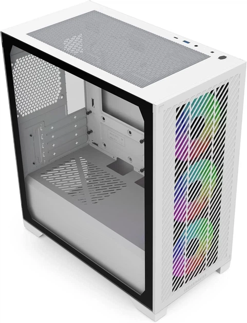 Корпус Cooler Master Elite 301 ARGB White / Micro-ATX / Mini-ITX / 3x120mm ARGB / Glass / USB Type-C - изображение 3