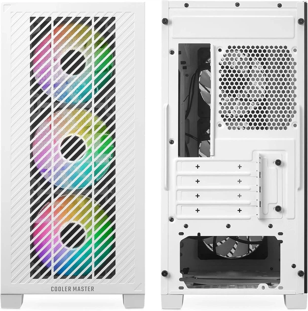 Корпус Cooler Master Elite 301 ARGB White / Micro-ATX / Mini-ITX / 3x120mm ARGB / Glass / USB Type-C - изображение 5