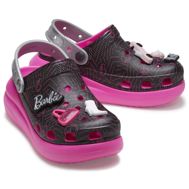 Сабо на высокой платформе Crocs Classic Crush Clog 37-38 р 23.2-24 см Черные Барби 207521-M5/W7 Barbie Black - изображение 3