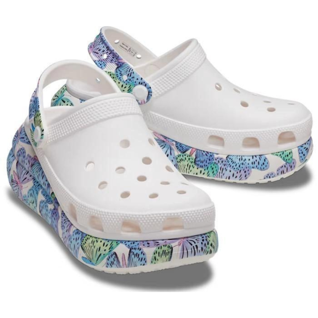 Сабо на високій платформі Crocs Classic Crush Clog 38 р 24.3-24.8 см Білі Метелики 207521-M6/W8 Butterfly - Фото 3 Сабо на високій платформі Crocs Classic Crush Clog 38 р 24.3-24.8 см Білі Метелики 207521-M6/W8 Butterfly - зображення 3
