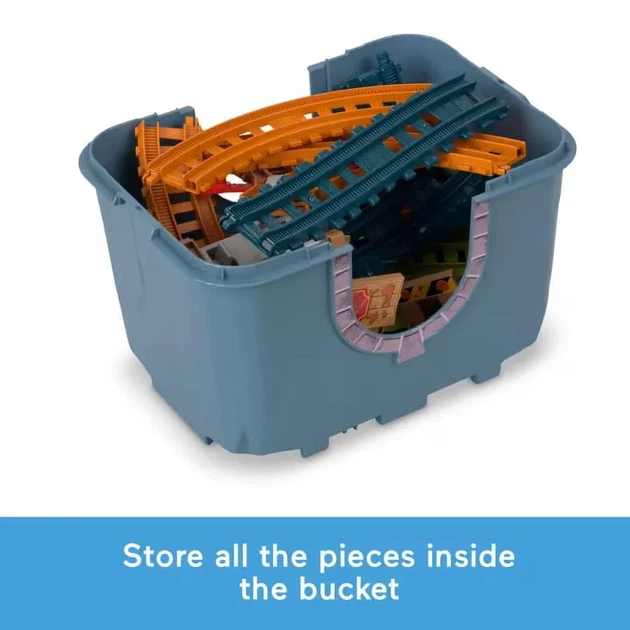 Паровозик Томас и друзья Детская железная дорога Fisher-Price Thomas & Friends Percy’s Connect & Build Track Bucket (HTG34) - изображение 3