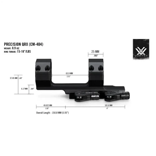 Крепление для прицела Vortex Precision QR Cantilever 30mm 2" offset (CM-404) (930349) Vortex 930349 1008499 - Фото 5 Крепление для прицела Vortex Precision QR Cantilever 30mm 2" offset (CM-404) (930349) Vortex 930349 1008499 - изображение 5