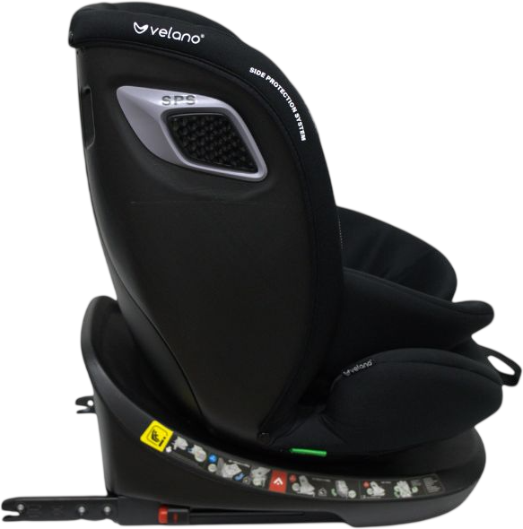 Автокресло Velano Vento 360° i-Size 40–150 см ISOFIX + опорная нога black (4820296760411) - Фото 3 Автокресло Velano Vento 360° i-Size 40–150 см ISOFIX + опорная нога black (4820296760411) - изображение 3