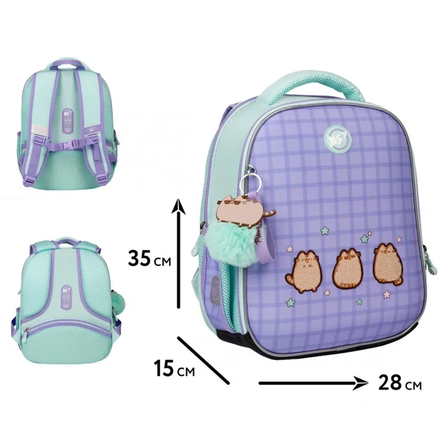 Набор рюкзак школьный ортопедический + пенал + сумка Yes котик Pusheen the Cat H-100 (559850К2) - изображение 2