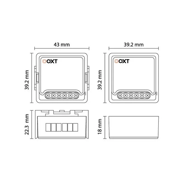 Mini sterownik na 2 rolety OXT Moduł WiFi Tuya T228 (5904496824469) - obraz 2