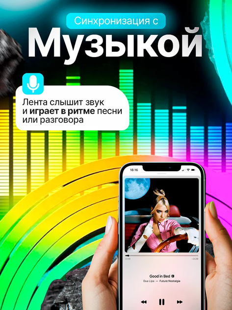Розумна гнучка неонова стрічка Smart Neon RGB 10 м Bluetooth USB адаптер з пультом і керуванням з телефона - зображення 8