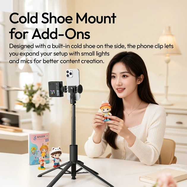 Селфи-монопод трипод Ulanzi Ulanzi MT86 Automatic Phone Tripod Clamp 153см Black (S023) - изображение 8