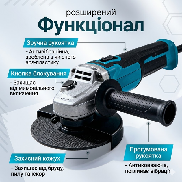 Бесщеточная аккумуляторная болгарка 125 мм модель DUC666 24V с регулировкой оборотов и двумя аккумуляторами в кейсе синяя - Фото 2 Бесщеточная аккумуляторная болгарка 125 мм модель DUC666 24V с регулировкой оборотов и двумя аккумуляторами в кейсе синяя - изображение 2
