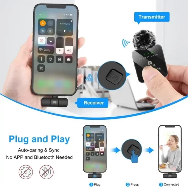 Беспроводной петличный микрофон для смартфона Puluz, Type-C Phone - Фото 6 Беспроводной петличный микрофон для смартфона Puluz, Type-C Phone - изображение 6