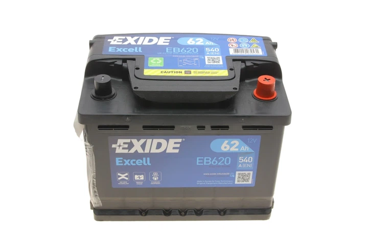 Акумулятор EXIDE EB620 Volkswagen Golf, Jetta; Smart Fortwo; Citroen Xsara, C2; Opel Crossland X; Ford Mustang, Fiesta; Renault Latitude, Megane; Toyota Corolla, C-HR; Peugeot Boxer; Chevrolet Volt; Alfa Romeo 159 000915105DE, 01579A101K, 1J0915105AC - Фото 1 Акумулятор EXIDE EB620 Volkswagen Golf, Jetta; Smart Fortwo; Citroen Xsara, C2; Opel Crossland X; Ford Mustang, Fiesta; Renault Latitude, Megane; Toyota Corolla, C-HR; Peugeot Boxer; Chevrolet Volt; Alfa Romeo 159 000915105DE, 01579A101K, 1J0915105AC - изображение 1