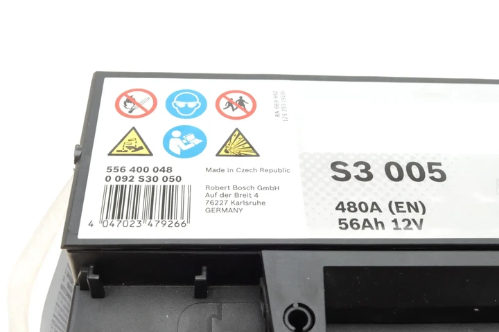 Акумулятор BOSCH 0 092 S30 050 Seat Ibiza; Volkswagen Passat, Golf; Audi A4, A3; Volvo S40, V40; Fiat Tipo; Alfa Romeo 155; Citroen C4; Nissan Primera; KIA Carens, Soul, Cerato; Renault Laguna 9139291, 9139347, 9472329 - изображение 4