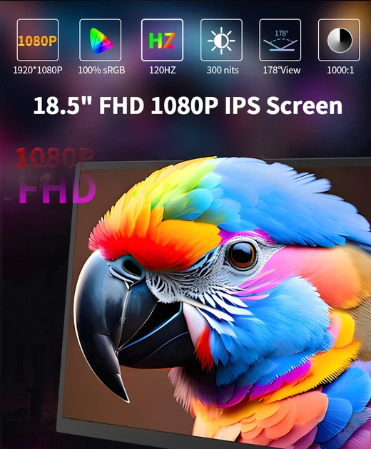 Портативный монитор HGFRTEE 18.5 FHD IPS Type-C 100Hz (B185-SZF20L1-X) - Фото 10 Портативный монитор HGFRTEE 18.5 FHD IPS Type-C 100Hz (B185-SZF20L1-X) - изображение 10