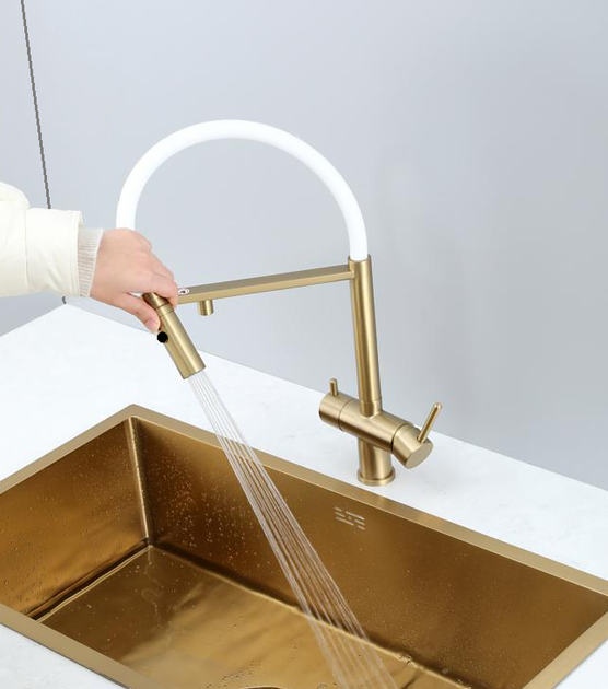 Кухонний змішувач Fabiano FKM 3130 Light Gold 8231.403.1933 - изображение 3