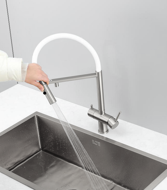 Кухонний змішувач Fabiano FKM 3130 Inox White 8231.403.1932 - изображение 4