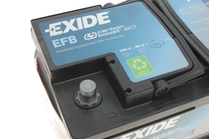 Акумулятор EXIDE EL752 BMW 5 Series; Chevrolet Cruze, Camaro; Ford Transit, S-Max, Focus; Opel Vectra, Insignia; Alfa Romeo 159; Volvo C70, V70, S80, S60; Renault Laguna; Jaguar X-type 1737290, 1789493, 1914971 - изображение 3