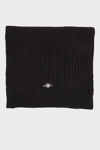 Чоловічий чорний шарф COTTON BLEND LOGO SCARF Gant OS 9910048 - изображение 2