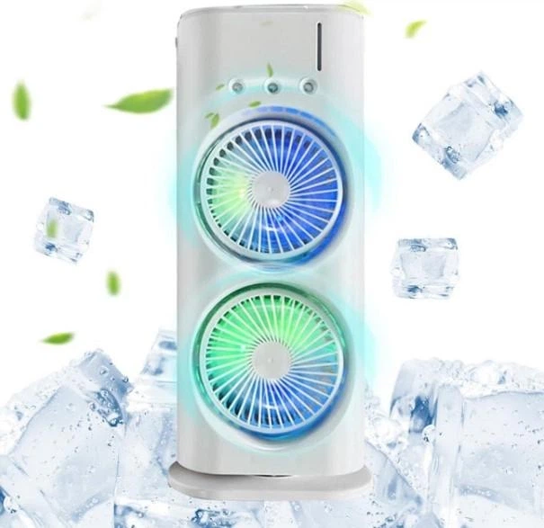 Настольный двойной акумуляторный вентилятор 3 в 1 Double-ended Spray Fan с подсветкой LED и USB - изображение 4