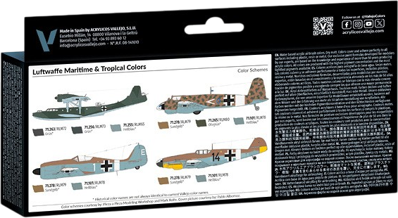 Набір акрилових фарб Vallejo Model Air Air War - Luftwaffe Maritime and Tropical Colors 8 шт x 18 мл (8429551711647) - зображення 2