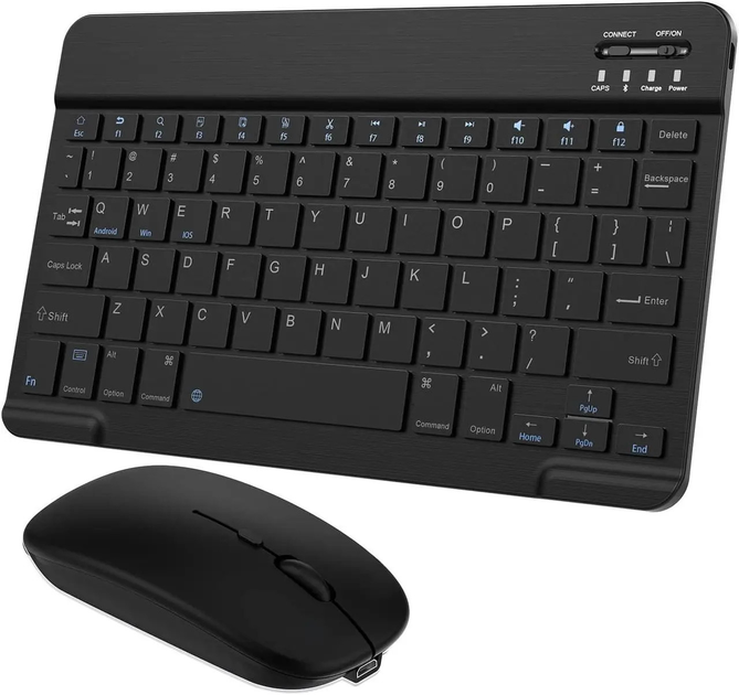 Клавіатура та миша BT Combo Black, wireless комплект, Bluetooth підключення - Фото 2 Клавіатура та миша BT Combo Black, wireless комплект, Bluetooth підключення - зображення 2