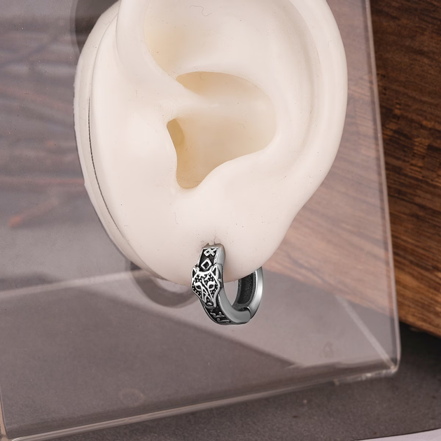 Сережки-кільця у скандинавському стилі «Воdк Фенрір» [AY3843906] VNOX 1 штука. - зображення 5