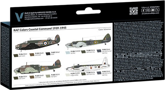 Набір акрилових фарб Vallejo Model Air - Air War - RAF Colors - Coastal Command 1939-45 8 шт x 18 мл (8429551711487) - зображення 2