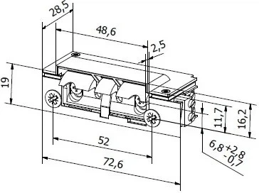 Elektrozaczep Bira HARTTE XS12RM-C seria XS 12V DC rewersyjny (5903857580624) - obraz 2