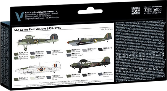 Набір акрилових фарб Vallejo Model Air - Air War - FAA Colors - Fleet Air Arm 1939-1945 8 шт x 18 мл (8429551711470) - зображення 2