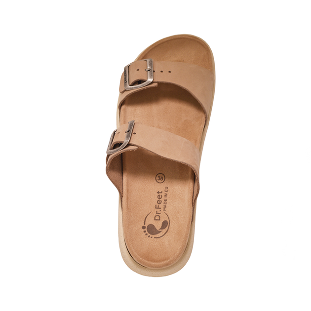 Женские сандалии Dr.Feet 16025-337 с двумя регулируемыми пряжками бежевые Размер 38 Цвет Бежевый (6689-51938) - изображение 4