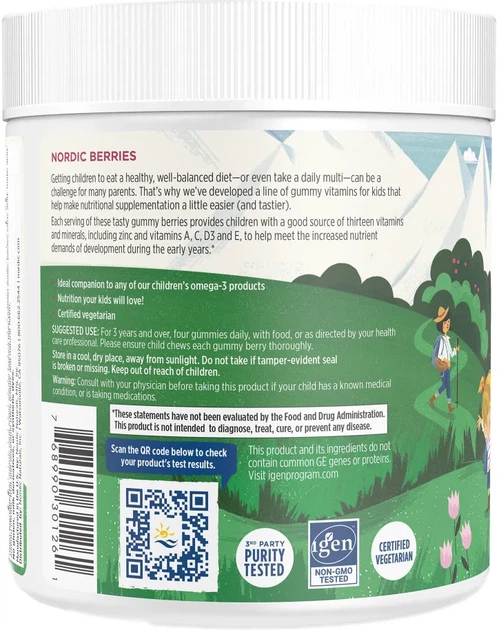 Suplement diety Nordic Naturals Nordic Berries Multivitamin Wiśnia 120 sztuk (NOR-30126) - obraz 3