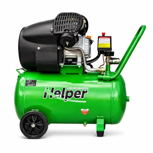 Масляный воздушный компрессор Helper HP-1098 50 л 10 бар 350 л/мин поршневой для гаража СТО мастерской электрический для покраски подкачки шин пневмоинструмента универсальный компактный производительный - Фото 2 Масляный воздушный компрессор Helper HP-1098 50 л 10 бар 350 л/мин поршневой для гаража СТО мастерской электрический для покраски подкачки шин пневмоинструмента универсальный компактный производительный - изображение 2